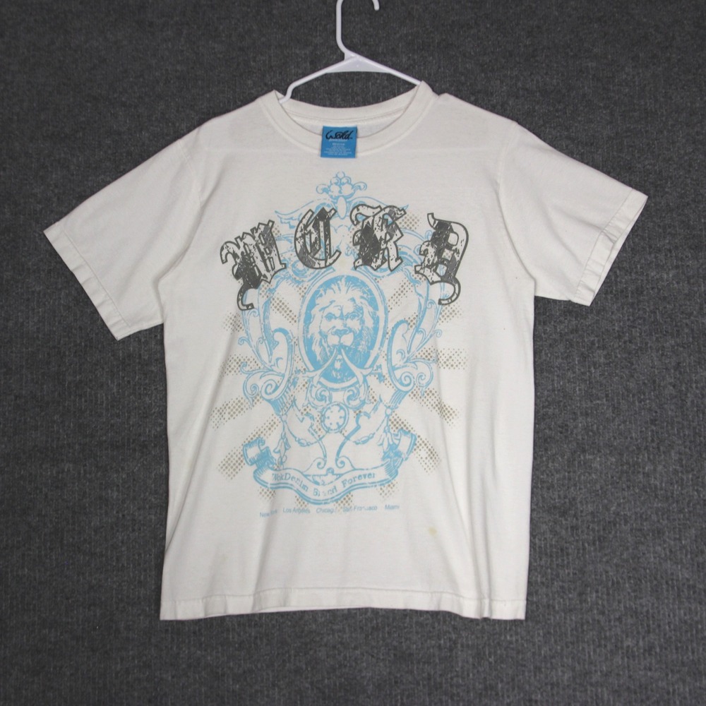 Wckd Authentic Collection Lion‎ Graphic Tee White Kids Size M Grunge Skater